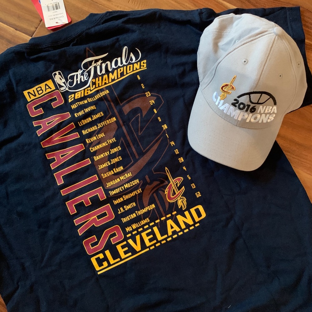 Cleveland Cavs 2016 Official NBA Champions T-shirt & Cap–BRAND NEW, NEVER WORN!